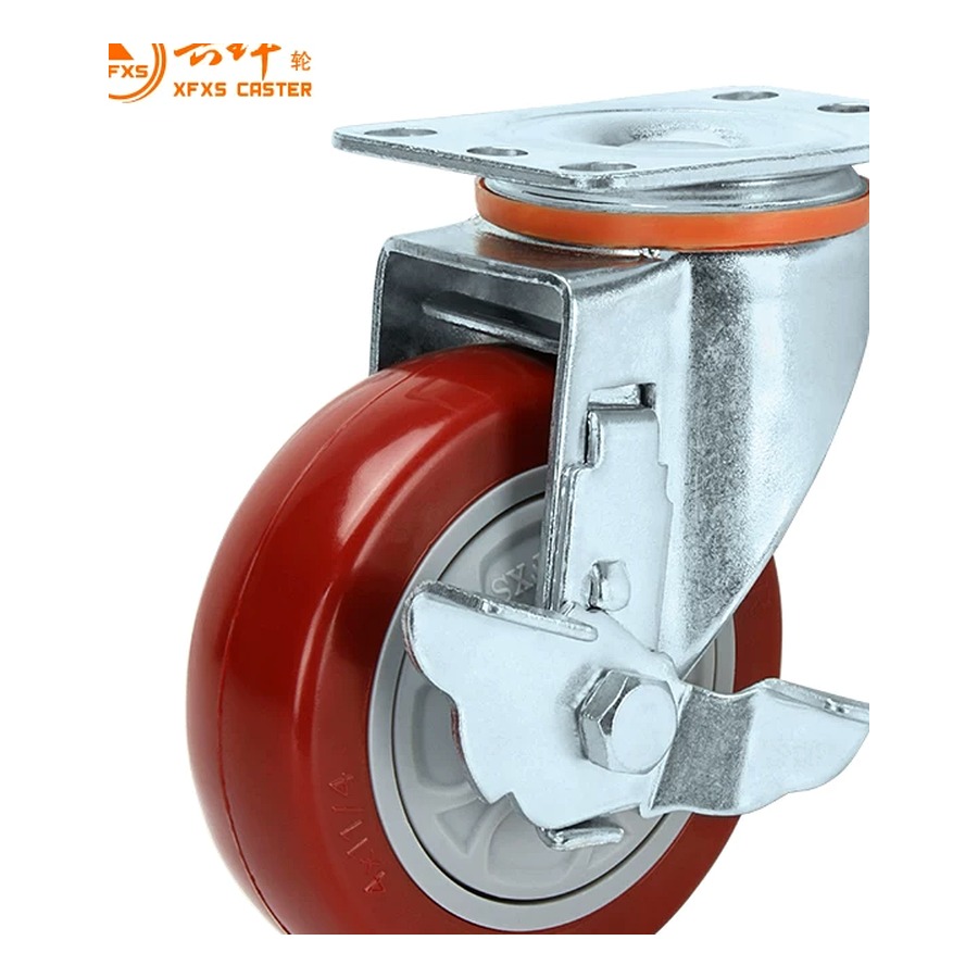 PU Side Brake Industrial Caster Wheels