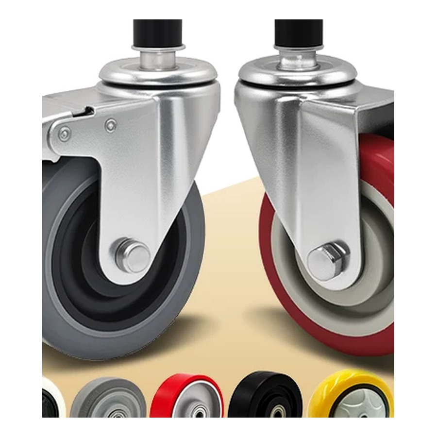 4 inch Anti-Static Lean Pipe Expansion Stem with Brake Caster Wheel