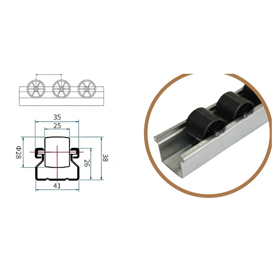 Double Row Roller Track for Flow Rack